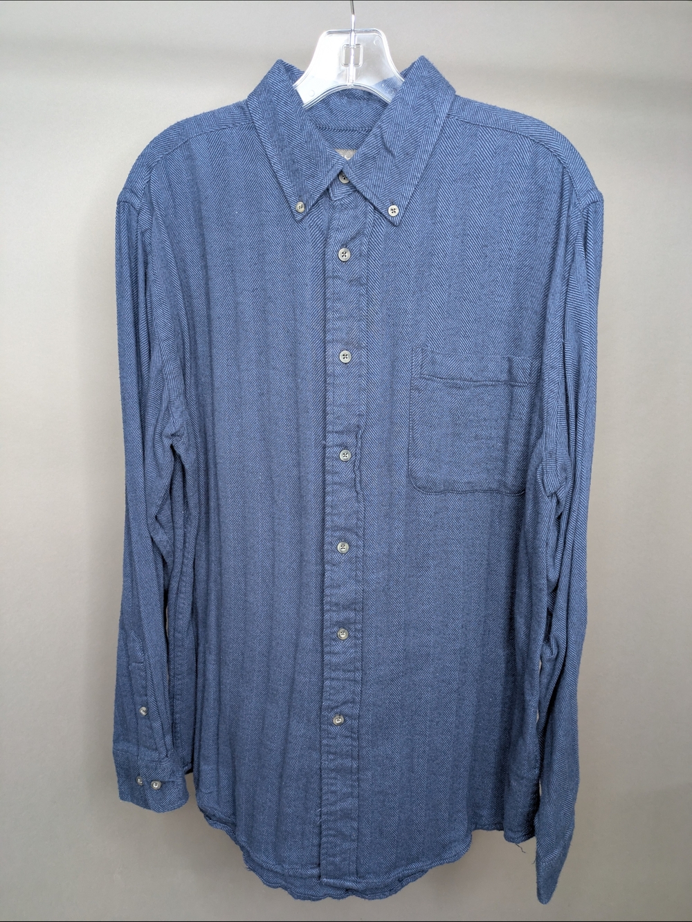 croft & barrow Textured Blue Button-Down Shirt